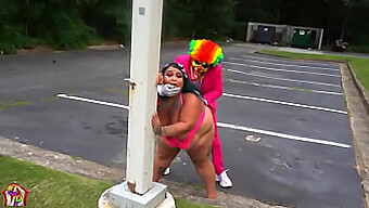 Running Into Gibby The Clown - Big Boobs And Ass In Public