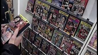 Blowjob And Cum In A Threesome At The Adult Video Store