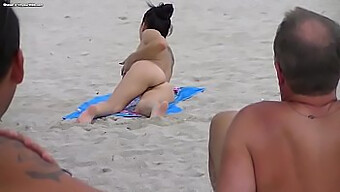 Outdoor Exhibitionist Couple On The Beach