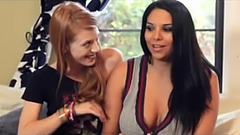 Big Natural Tits And Small Tits In A Lesbian Video Game Session