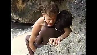 Ebony Teen Gets A Cumshot On The Beach