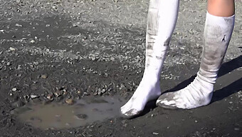 Mud-Covered White Socks In Hd