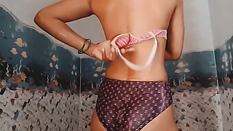 18-Year-Old Indian Girl Takes A Bath And Shows Off Her Lingerie