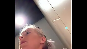 Blonde Bombshell Fingered On Public Toilet For Intense Orgasm