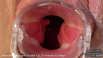 Blonde Teen Sarah'S Pussy Gapes And Pees With A Speculum