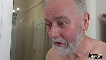 Old Man With White Hair Has Sex With Young Nympho Who Craves His Cock