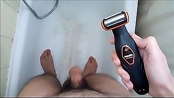 A Hot And Naughty Shaving Session In The Bathroom With A Big Cock