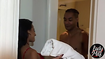 Latina Neighbor'S Shower Mishap Leads To Interracial Fun