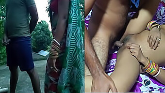 Amateur Bangla Babe Shakes Her Big Boobs And Strokes Her Boyfriend'S Cock On The Rooftop